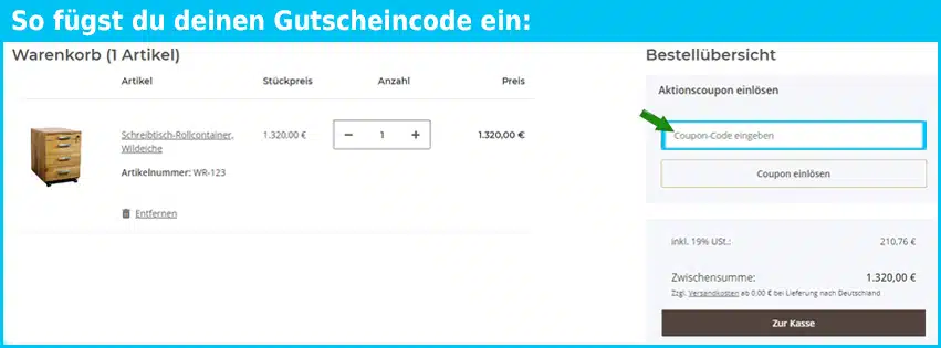 goehring Gutschein einfuegen und sparen blau