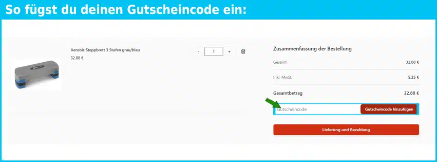 hop-sport Gutschein einfuegen und sparen blau