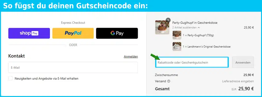 landtmanns-original Gutschein einfuegen und sparen blau