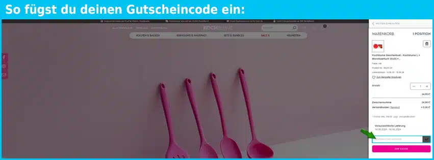 kochblume Gutschein einfuegen und sparen blau