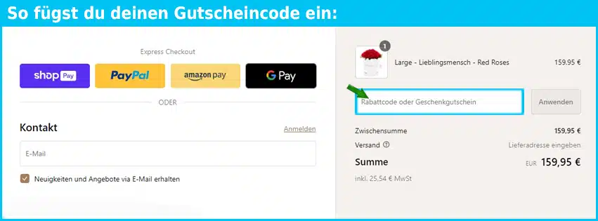 marylea Gutschein einfuegen und sparen blau