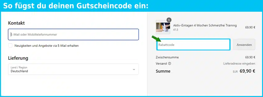 aktiv-einlagen Gutschein einfuegen und sparen blau