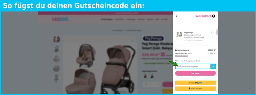 babybrands Gutschein einfuegen und sparen blau