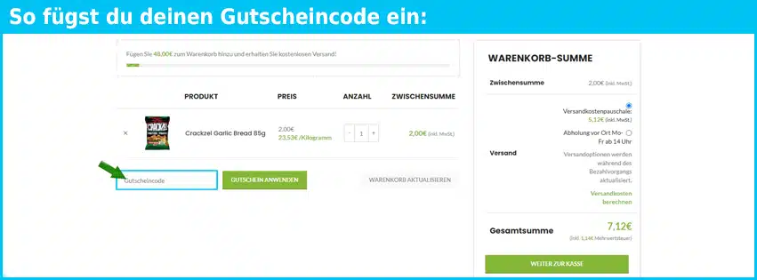 flavor-world Gutschein einfuegen und sparen blau