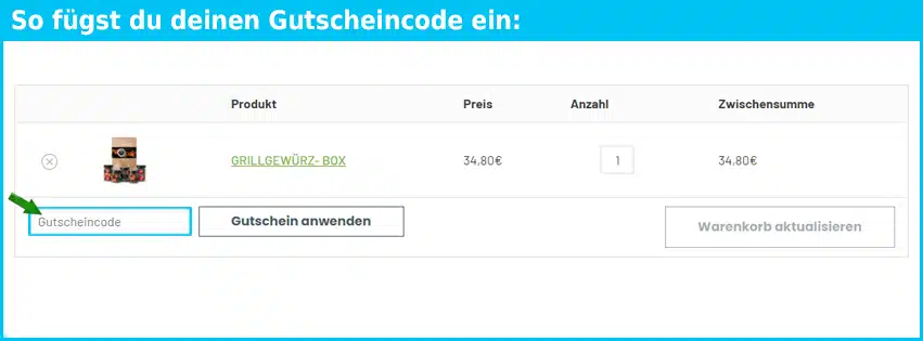 mabura Gutschein einfuegen und sparen blau