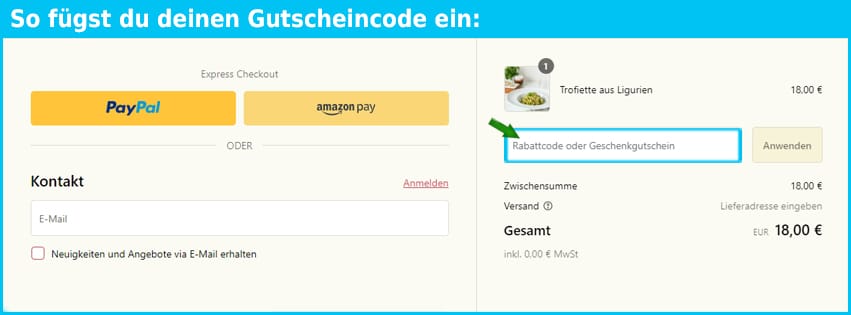 mycookingbox Gutschein einfuegen und sparen blau