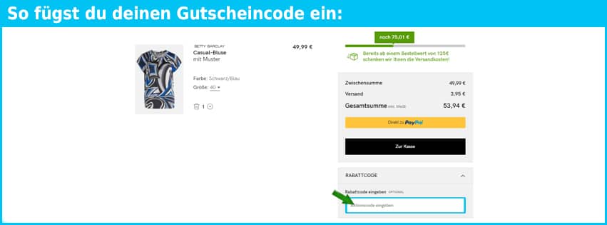 bettybarclay Gutschein einfuegen und sparen blau