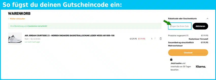 brandstyle24 Gutschein einfuegen und sparen blau