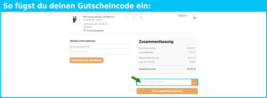 phishop Gutschein einfuegen und sparen blau