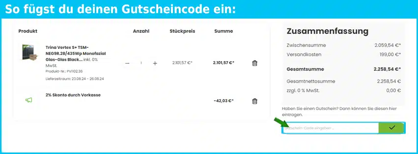 tepto Gutschein einfuegen und sparen blau