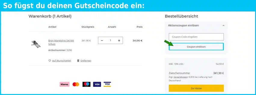gastro-shop-24 Gutschein einfuegen und sparen blau