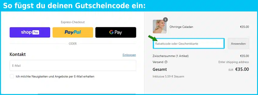 lamodame Gutschein einfuegen und sparen blau
