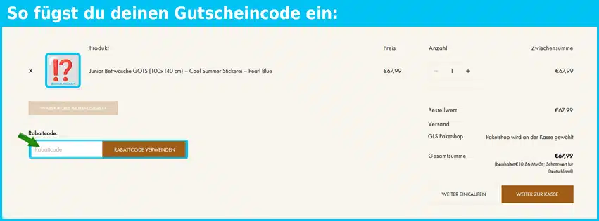 filibabba Gutschein einfuegen und sparen blau