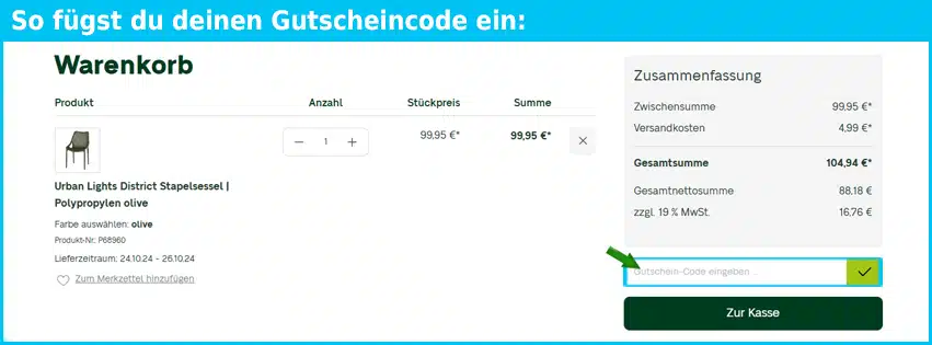 sienagarden Gutschein einfuegen und sparen blau