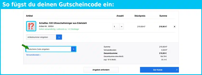 ultraschall-welt.de Gutschein einfuegen und sparen blau