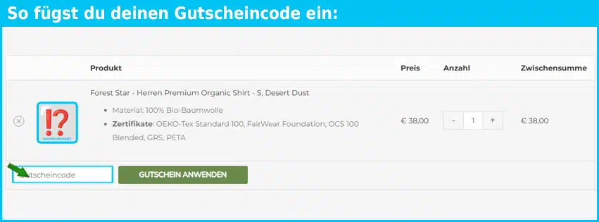 wiseshirt.shop Gutschein einfuegen und sparen blau