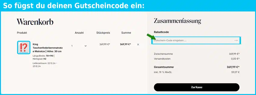 verapur Gutschein einfuegen und sparen blau