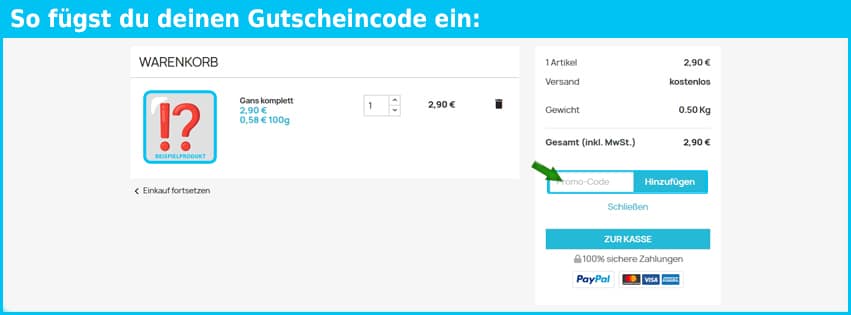 barfme Gutschein einfuegen und sparen blau