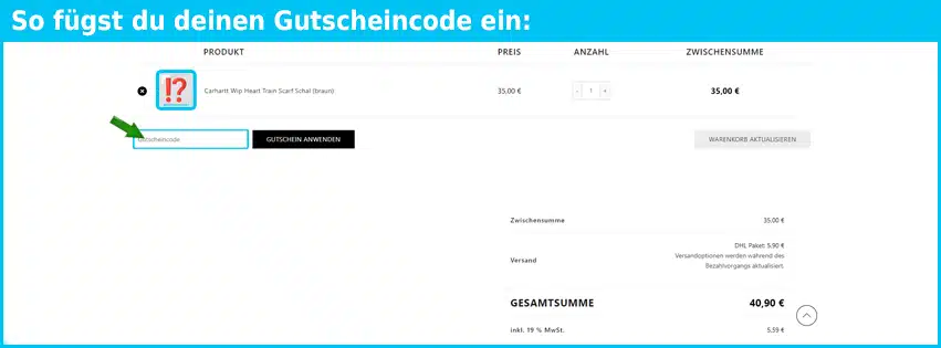 meinsportline.de Gutschein einfuegen und sparen blau