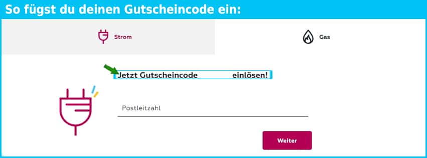 new-energie Gutschein einfuegen und sparen blau