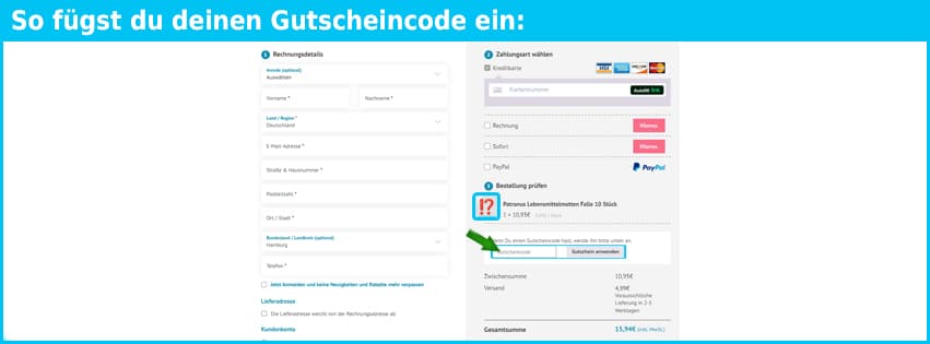 patronus Gutschein einfuegen und sparen blau