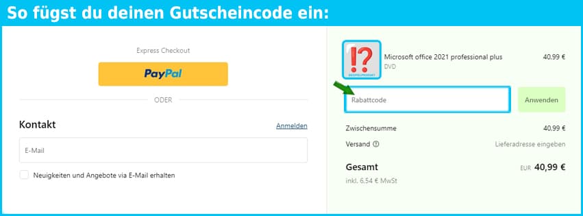 software-dealz Gutschein einfuegen und sparen blau