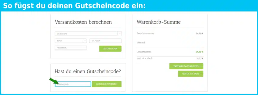 vitadol Gutschein einfuegen und sparen blau