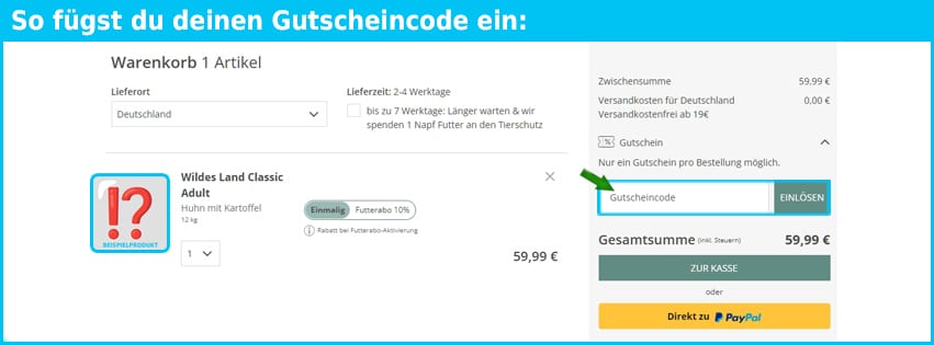 wildes-land Gutschein einfuegen und sparen blau