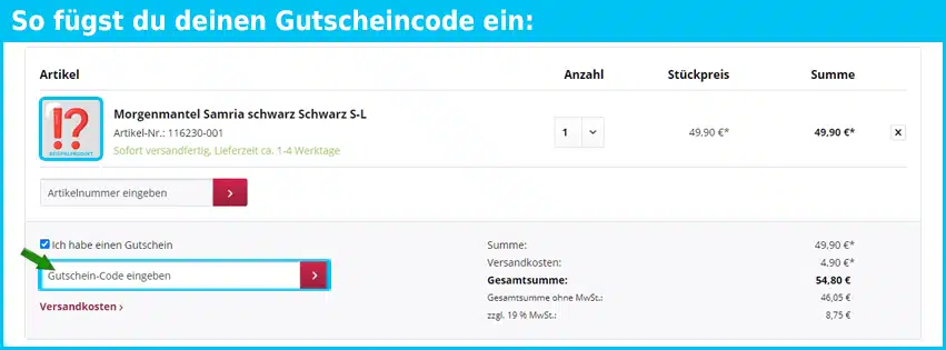 frivolita Gutschein einfuegen und sparen blau