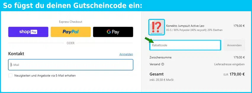 konekto Gutschein einfuegen und sparen blau