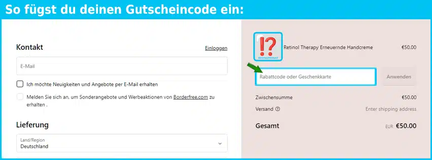 naturelleshop Gutschein einfuegen und sparen blau