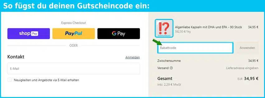 plantoplus Gutschein einfuegen und sparen blau