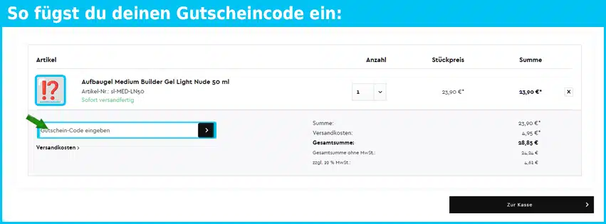slian Gutschein einfuegen und sparen blau