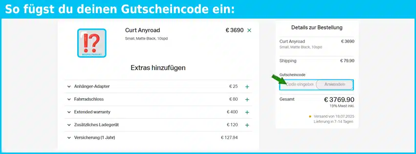 amplerbikes Gutschein einfuegen und sparen blau