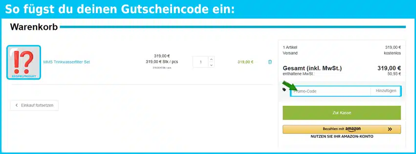 aquarius-prolife Gutschein einfuegen und sparen blau