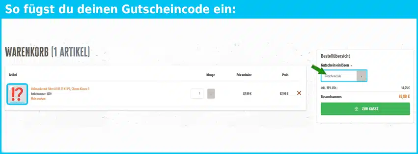 arbeitsbedarf24 Gutschein einfuegen und sparen blau