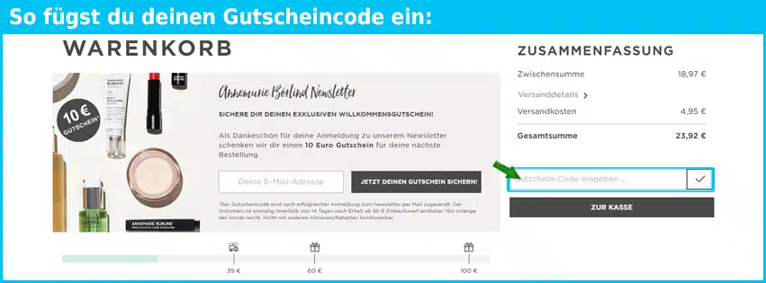 boerlind Gutschein einfuegen und sparen blau