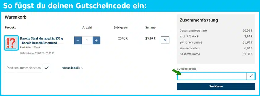 heine-delikatessen Gutschein einfuegen und sparen blau
