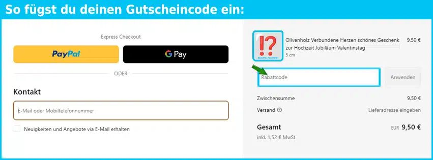 kassis Gutschein einfuegen und sparen blau
