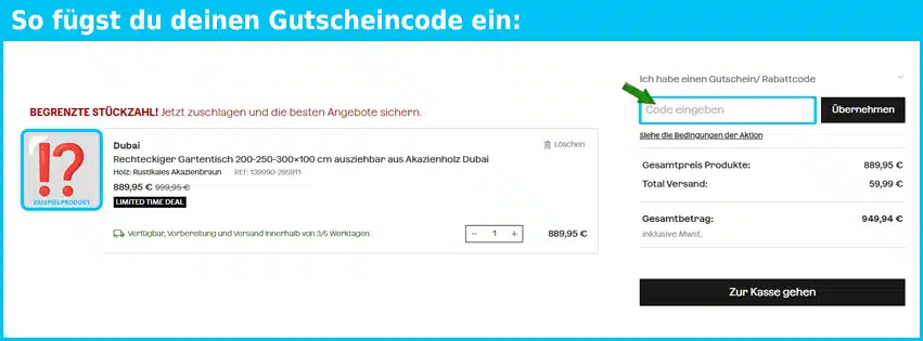 sklum Gutschein einfuegen und sparen blau