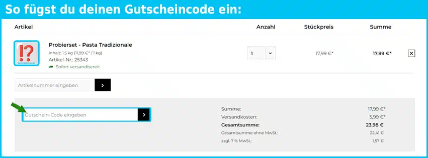 zerresgourmet Gutschein einfuegen und sparen blau