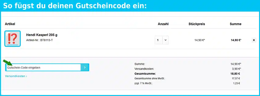 bioteaque Gutschein einfuegen und sparen blau
