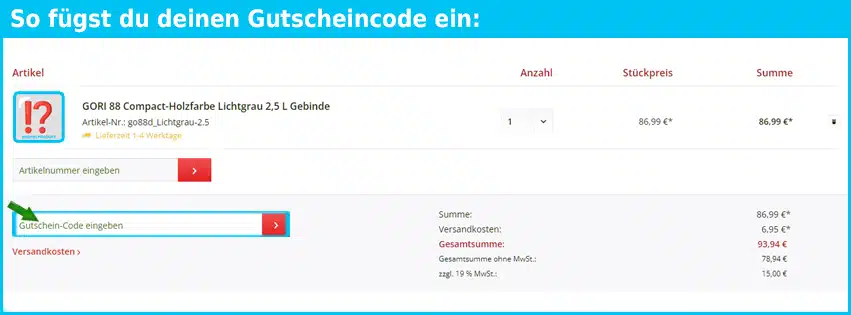 lackundfarbe24.de Gutschein einfuegen und sparen blau