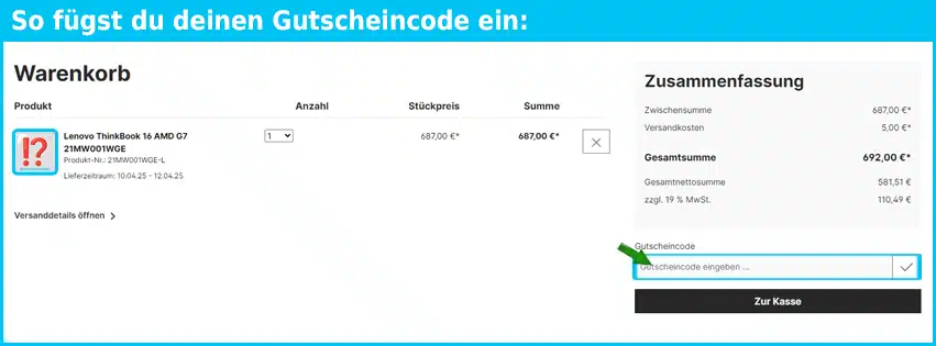 lapstars Gutschein einfuegen und sparen blau