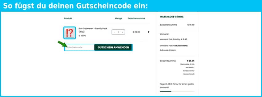 leckker Gutschein einfuegen und sparen blau