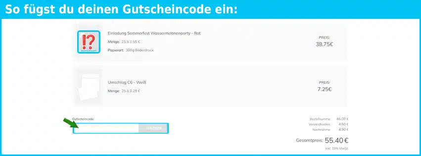 meine-kartenmanufaktur Gutschein einfuegen und sparen blau
