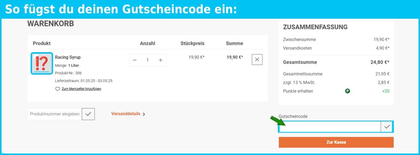 sanovet Gutschein einfuegen und sparen blau