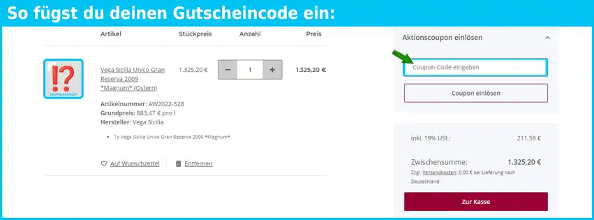 weinhaus Gutschein einfuegen und sparen blau