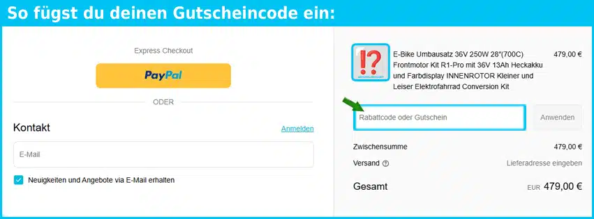yosepower Gutschein einfuegen und sparen blau
