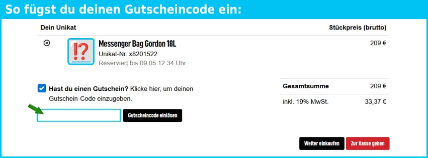 feuerwear Gutschein einfuegen und sparen blau